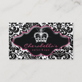 Tarjeta De Visita Jewelry Hair Stylist Crown Floral Damask
