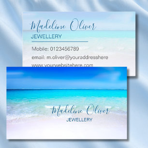 Tarjeta De Visita Jewelry Ocean Beach Sea Moderno