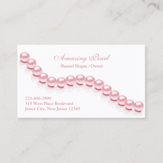 Tarjeta De Visita Jewelry Pearl Business Card (Anverso)