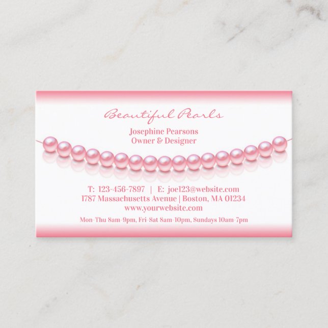 Tarjeta De Visita Jewelry Pearl Business Card (Anverso)