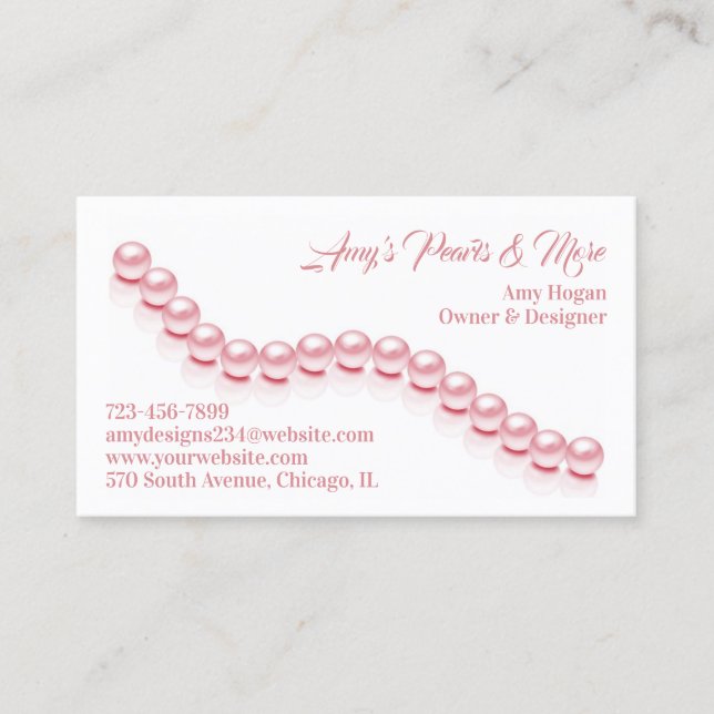 Tarjeta De Visita Jewelry Pearl Business Card (Anverso)