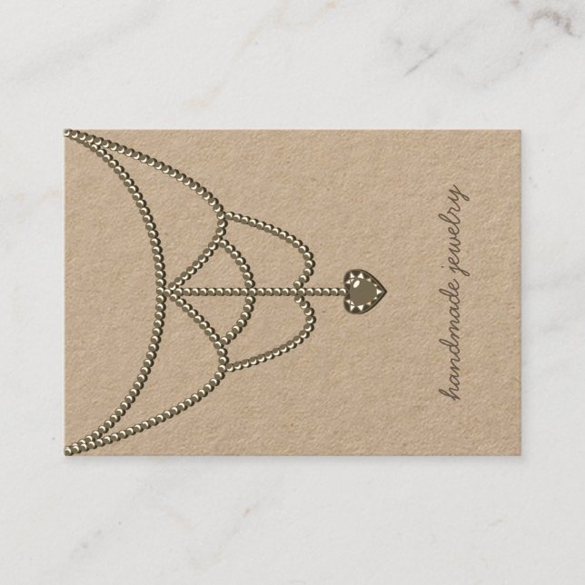 Tarjeta De Visita Jewelry Pearls Necklace Mostrar Glamour del corazó (Anverso)