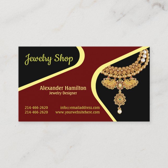 Tarjeta de visita Jewelt Shop (Anverso)
