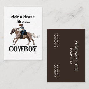 Tarjeta De Visita Jinete Cabalga Un Caballo Como Un Vaquero