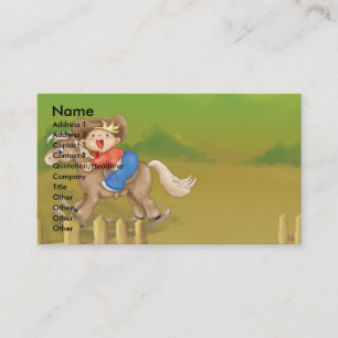Tarjeta De Visita jinete vaquero niño pequeño que se balancea