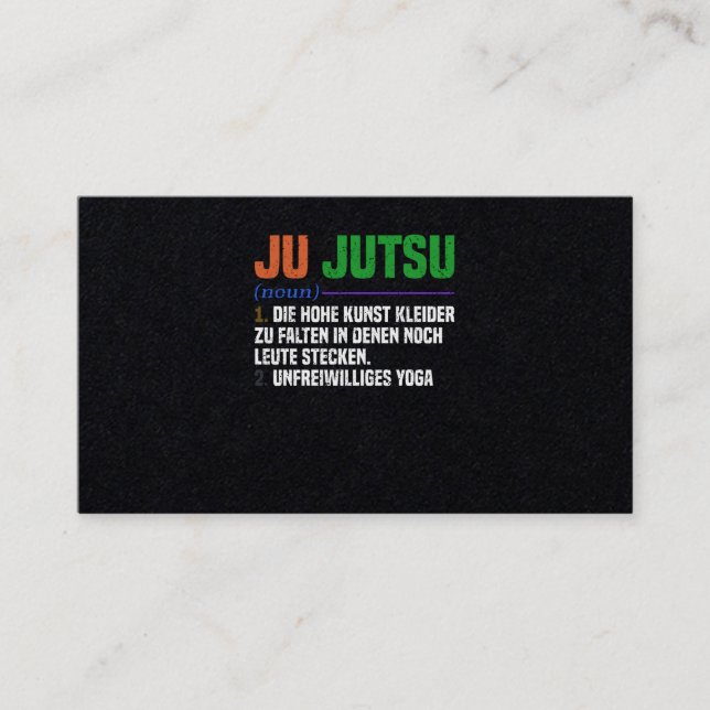 Tarjeta De Visita Jiu Jitsu Formación en artes marciales brasileñas (Anverso)