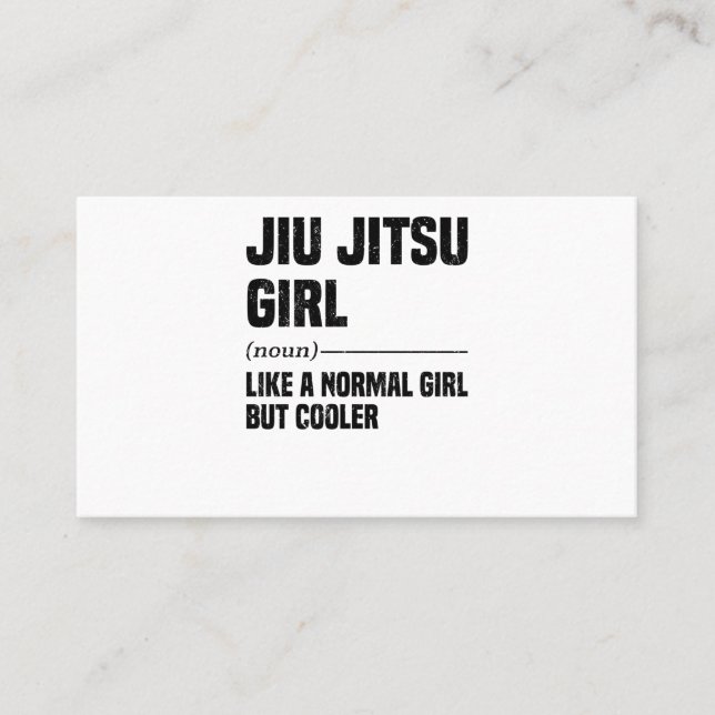 Tarjeta De Visita Jiu Jitsu Girl Brazilian Martial Arts Training (Anverso)