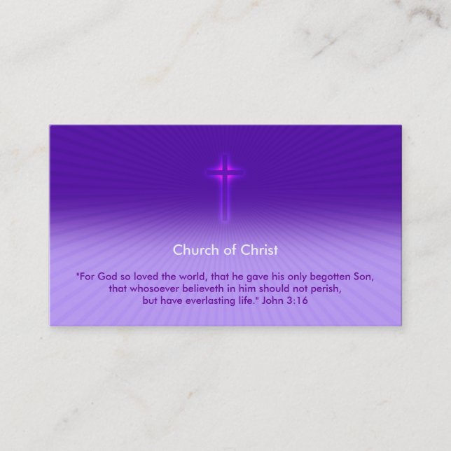 Tarjeta De Visita John 3:16 - Cruz religiosa (Anverso)