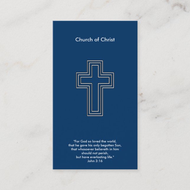 Tarjeta De Visita John 3:16 - Cruz religiosa (Anverso)