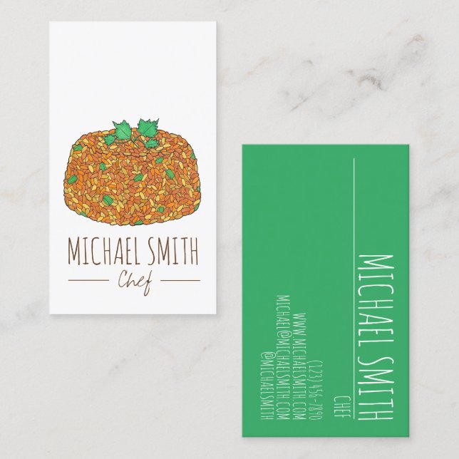 Tarjeta De Visita Jollof Rice comida ghanesa nigeriana de África Occ (Anverso / Reverso)