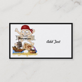 Tarjeta De Visita Jolly Roger, barco pirata y el pecho de los pirata