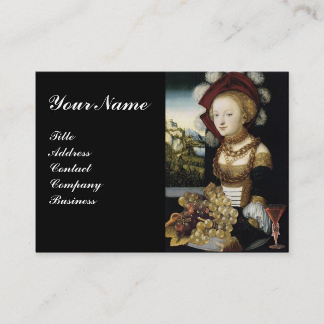 TARJETA DE VISITA JOVEN CHICA, ANTIGUA VINEYARD GRAPES DE VINO DESAY (Anverso)