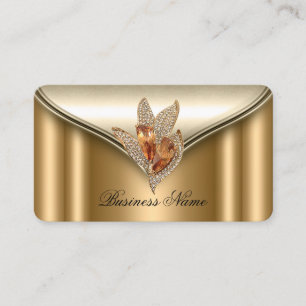 Tarjeta De Visita Joya de Bronce Marrón Dorado Elegante de Elite