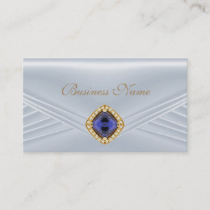 Tarjeta De Visita Joya de diamante de plata azul elegante