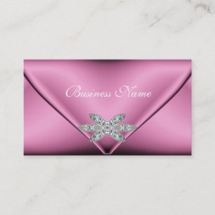 Tarjeta De Visita Joya de diamante de plata rosa elegante