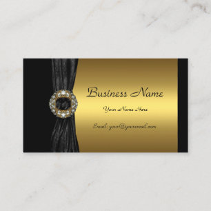 Tarjeta De Visita Joya de diamante negro de oro elegante