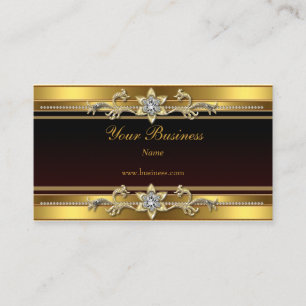 Tarjeta De Visita Joya elegante y clásica de oro negro
