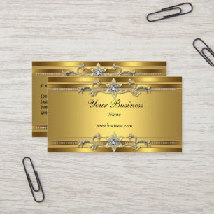 Tarjeta De Visita Joya elegante y clásica de oro sobre oro negro