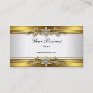Tarjeta De Visita Joya elegante y distinguida de oro blanco
