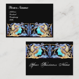 TARJETA DE VISITA JOYA /LADY, ARCO AZUL, FLORES DE LA BELLEZA DE LA