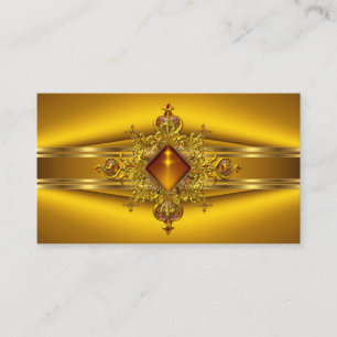 Tarjeta De Visita Joya Ornata Rica en Oro Amarillo Elegante Real