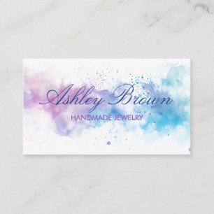 Tarjeta De Visita Joyas artesanales Pastel Watercolor