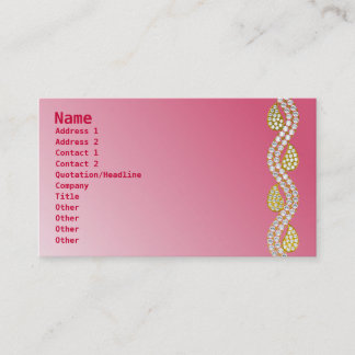 Tarjeta De Visita joyas de diamante rosa claro