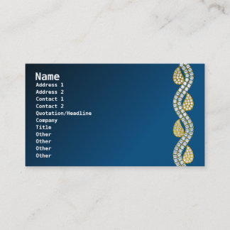 Tarjeta De Visita joyas de diamantes - azul y negro bg