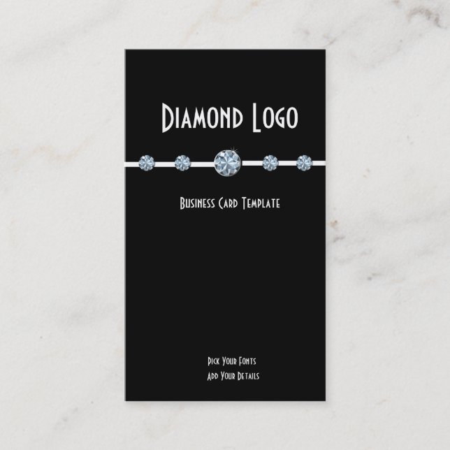 Tarjeta De Visita Joyas de diamantes - Logo de diamantes (Anverso)