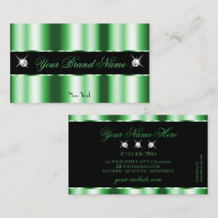 Tarjeta De Visita Joyas de esmeralda verde negro moderno