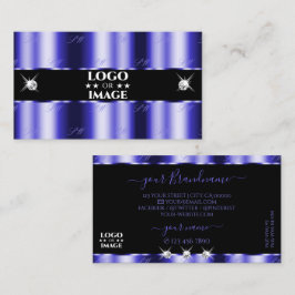 Tarjeta De Visita Joyas de esparadrapo negro azul Shimmery con logot