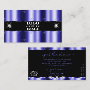 Tarjeta De Visita Joyas de esparadrapo negro azul Shimmery con logot