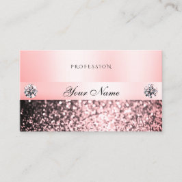 Tarjeta De Visita Joyas de lujo Purpurina rosa Diamantes Pastel Rosa