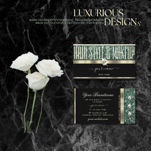 Tarjeta De Visita Joyas de oro del Purpurina verde verde moderno neg