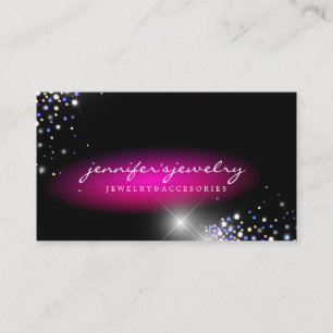 Tarjeta De Visita joyas diamantes gemas Rosa Plateado