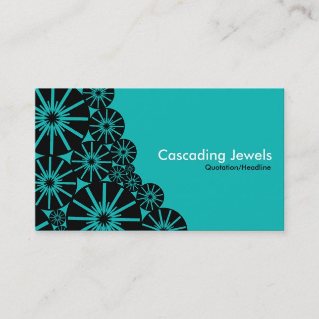 Tarjeta De Visita Joyas en cascada - Aqua Blue 0ABAB5 (Anverso)
