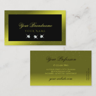 Tarjeta De Visita Joyas esparcantes de color verde oliva y amarillo 