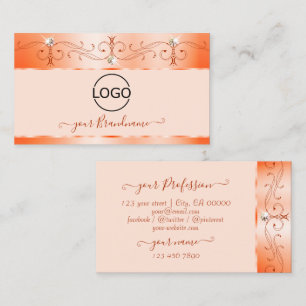 Tarjeta De Visita Joyas esparkling con logo de la marca Glam Salmon