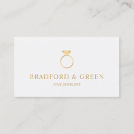 Tarjeta De Visita Joyas finas del anillo dorado