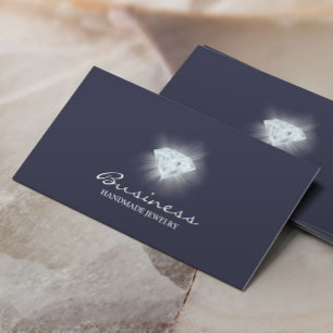 Tarjeta De Visita Joyas hechas a mano Bright Diamond Elegant Blue