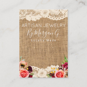 Tarjeta De Visita Joyas hechas a mano con flor de abadejo rustico