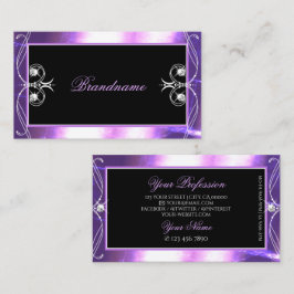 Tarjeta De Visita Joyas negras de chispa negras de lujo contrabandea