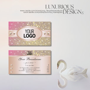 Tarjeta De Visita Joyas Purpurinas Púrpura Oro Brillante añaden logo