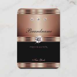 Tarjeta De Visita Joyas Rosa de lujo Diamantes de imitación Black Fa