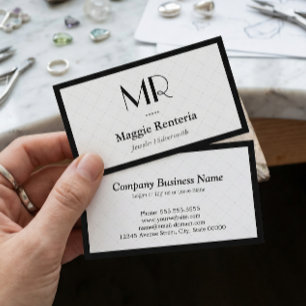 Tarjeta De Visita Joyer / Silvermith - Monograma de estilo limpio