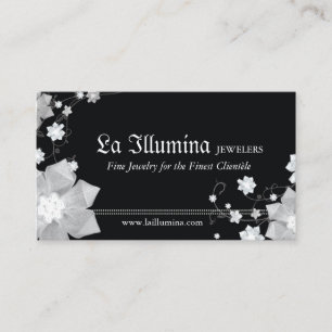Tarjeta De Visita Joyera blanca negra   Tienda de joyas