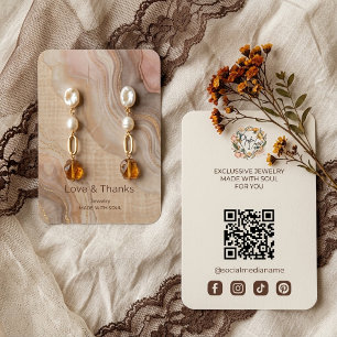 Tarjeta De Visita Joyería Abstracta Terrosa Expositor de Aretes TMF2