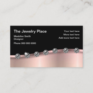 Tarjeta De Visita Joyería color de rosa con clase de la joya del or