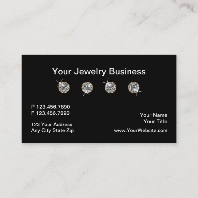 Tarjeta De Visita Joyería con clase diseñada profesionalmente (Anverso)
