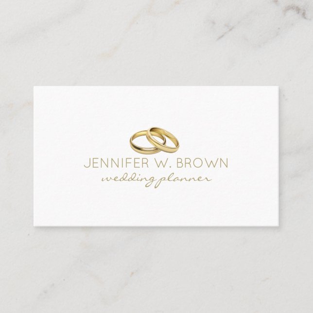 Tarjeta De Visita Joyería de Anillo de Boda de Oro (Anverso)